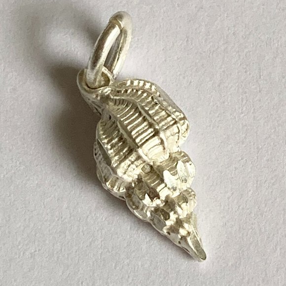 Vintage Sterling Silver Conch Shell Charm Pendant 925 For Bracelet Necklace - Picture 6 of 9
